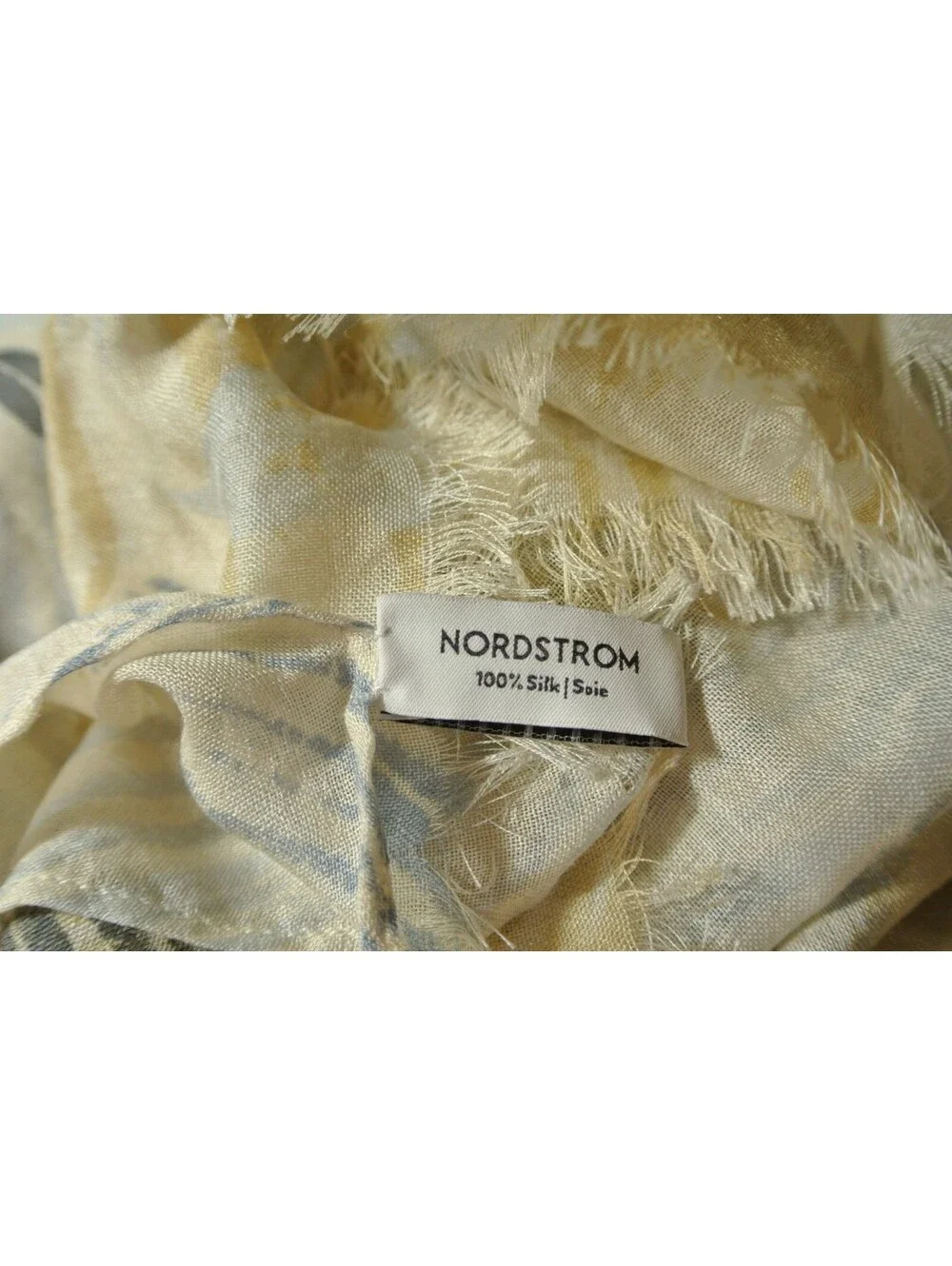 NEW, Nordstrom Silk Rectangle Fringe Scarf in Multi One Size #SC98